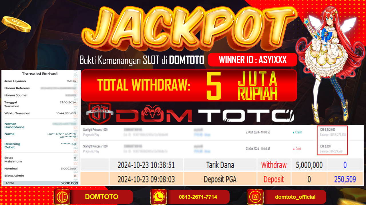 JACKPOT SLOT STARLIGHT PRINCESS 23 OKTOBER 2024